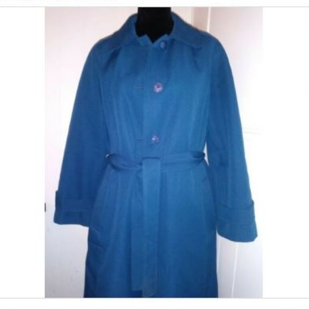Sears The Fashion Place Womens Blue Trench Coat